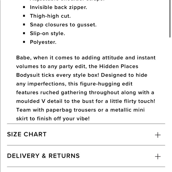 Hidden Places Bodysuit Black - M Hello Molly - Picture 5 of 9